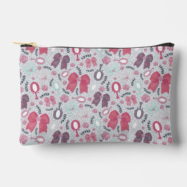 Bolsito Accesorio Pequeño Vacas y Rosas grisáceos románticos (Anverso)