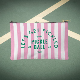Bolsito Accesorio Pequeño Vamos a Encurtir Después de Pickle Ball Raya Rosa