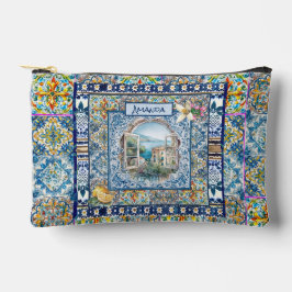 Bolsito Accesorio Pequeño verano azulejos azules florales italianos cítricos