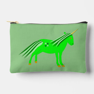 Bolsito Accesorio Pequeño Verde irlandés lindo y unicornio de oro