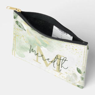 Bolsito Accesorio Pequeño Verde y marco dorado personalizado