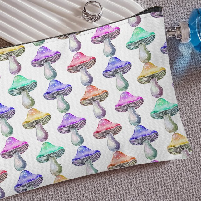Bolsito Accesorio Pequeño Viajes de patrón de hongos arcoiris (Subido por el creador)