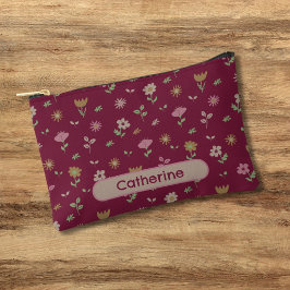Bolsito Accesorio Pequeño Viajes personalizados con motivos florales dibujad