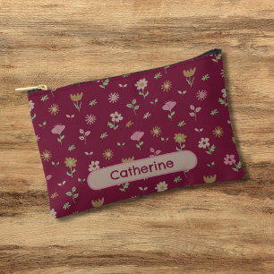 Bolsito Accesorio Pequeño Viajes personalizados con motivos florales dibujad