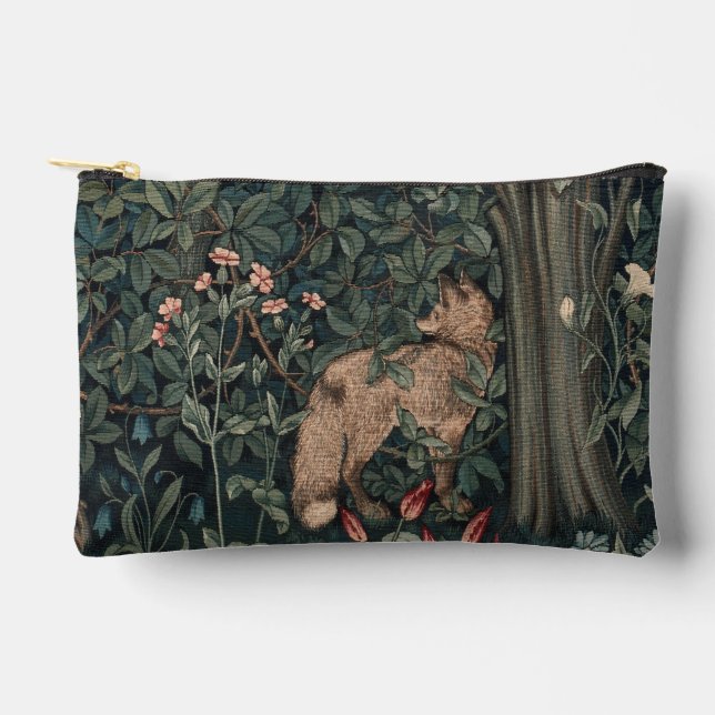 Bolsito Accesorio Pequeño Vida silvestre William Morris Greenery Fox (Anverso)
