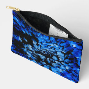 Bolsito Accesorio Pequeño Vidrio Abstracto Negro y Azul