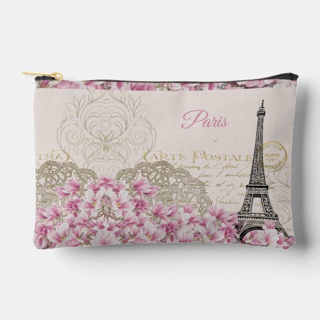 Bolsito Accesorio Pequeño Viñeta Eiffel Torre Paris Postcard (Anverso)