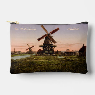 Bolsito Accesorio Pequeño Vintage Dutch Windmills nombre y texto personaliza