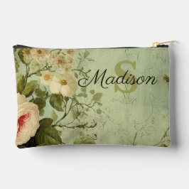 Bolsito Accesorio Pequeño Vintage Floral Rose Greenery 