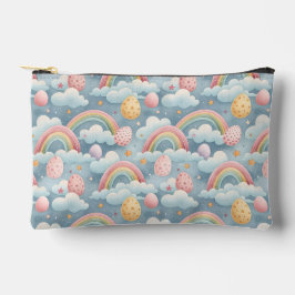 Bolsito Accesorio Pequeño Vintage Pastel Rainbow Easter Eggs with Clouds
