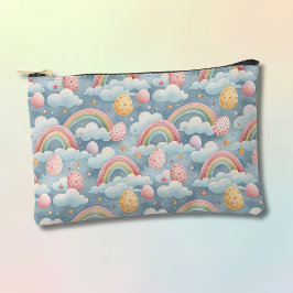 Bolsito Accesorio Pequeño Vintage Pastel Rainbow Easter Eggs with Clouds