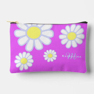 Bolsito Accesorio Pequeño Violeta de monograma simple de margarita