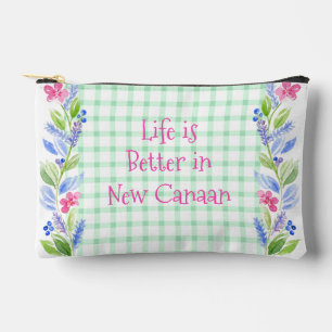 Bolsito Accesorio Pequeño Watercolor Floral Check LIFE es mejor tu ciudad