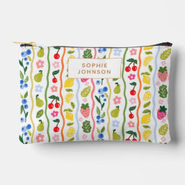 Bolsito Accesorio Pequeño Watercolor Fruits Pattern Food Summer Personalized