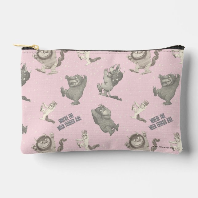 Bolsito Accesorio Pequeño Where the Wild Things Are Pink Star Pattern (Anverso)