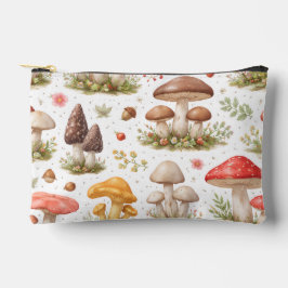 Bolsito Accesorio Pequeño Whimsical Mushroom Pattern – Vintage Botanical 