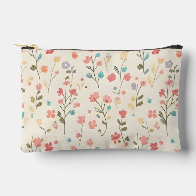 Bolsito Accesorio Pequeño Whimsical Pastel Wildflower Meadow (Anverso)