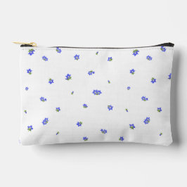 Bolsito Accesorio Pequeño White Japanese Gentian Floral Pattern