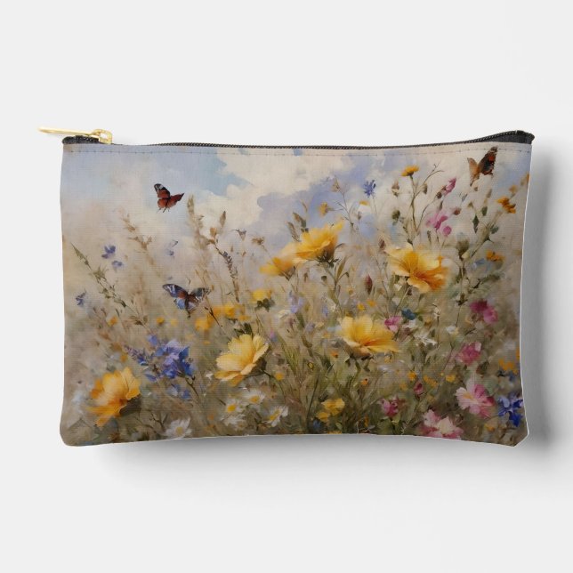 Bolsito Accesorio Pequeño Wildflowers and Butterflies (Anverso)