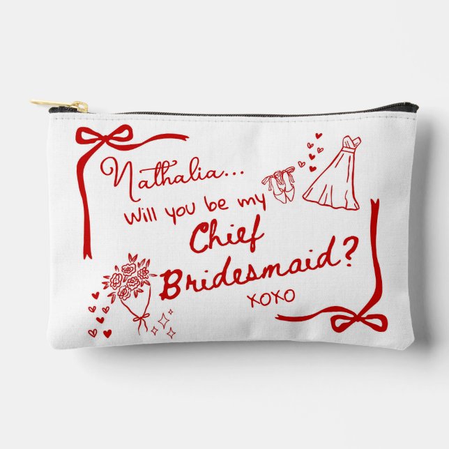 Bolsito Accesorio Pequeño Will you be my Chief Bridesmaid Proposal  (Anverso)