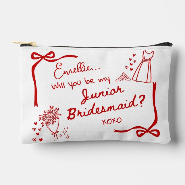 Bolsito Accesorio Pequeño Will you be my Junior Bridesmaid Proposal  (Anverso)