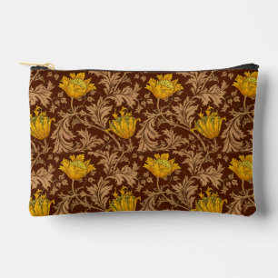 Bolsito Accesorio Pequeño William Morris Anemone, Brown y Mustard Gold