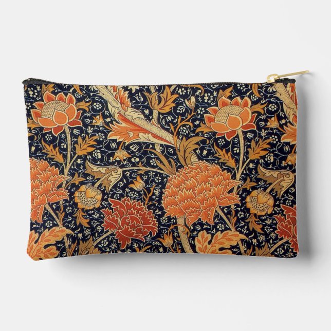 Bolsito Accesorio Pequeño William Morris - Cray - Floral Naranja Art Nouveau (Reverso )