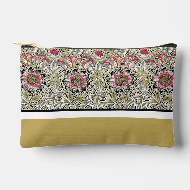Bolsito Accesorio Pequeño William Morris Flowers Red Yellow black (Anverso)