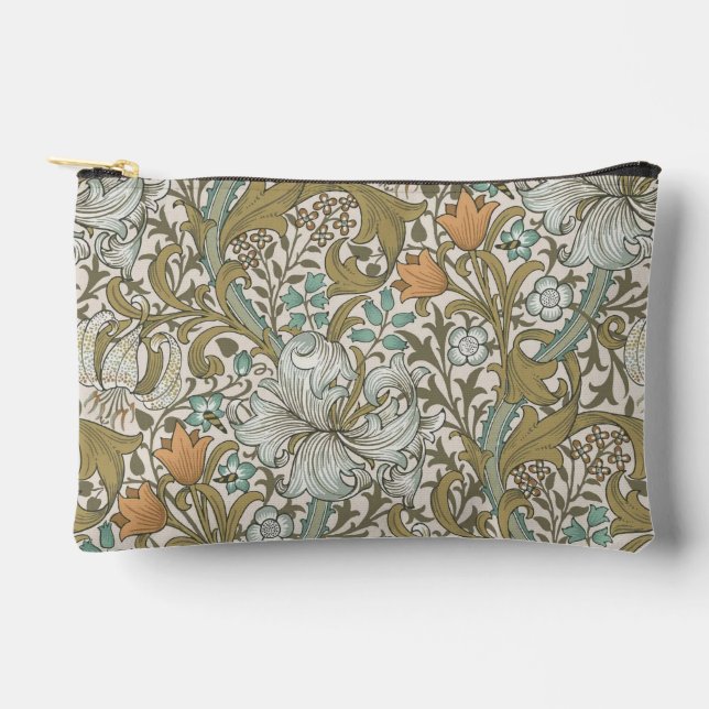 Bolsito Accesorio Pequeño William Morris Golden Lily Blue Gold (Anverso)