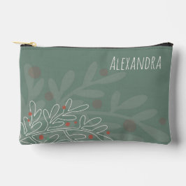 Bolsito Accesorio Pequeño Winter holidays mistletoe personalised name text
