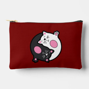 Bolsito Accesorio Pequeño Yin Yang Gatos Durmiendo en Blanco y Negro