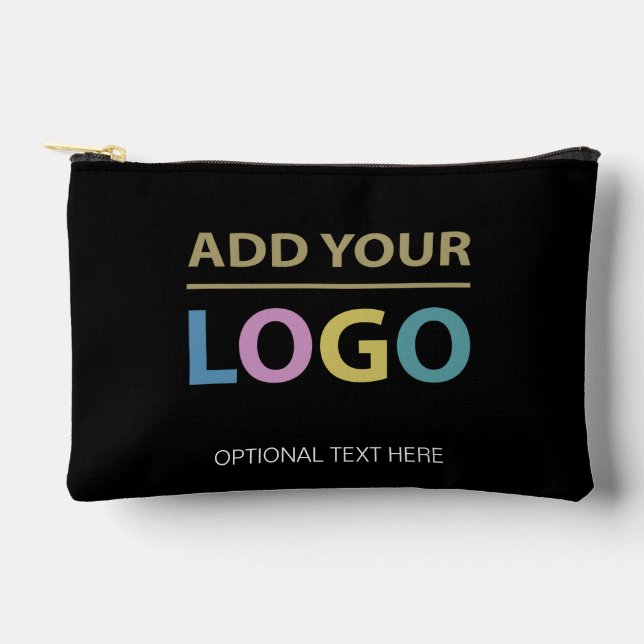 Bolsito Accesorio Pequeño Your Business Logo Modern Black (Anverso)