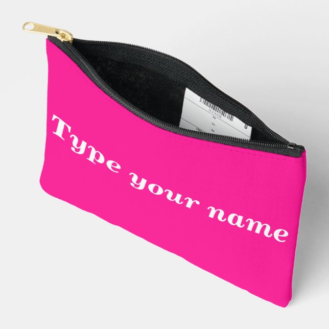Bolsito Accesorio Pequeño Your Name on Pink Pouch (Abierto)