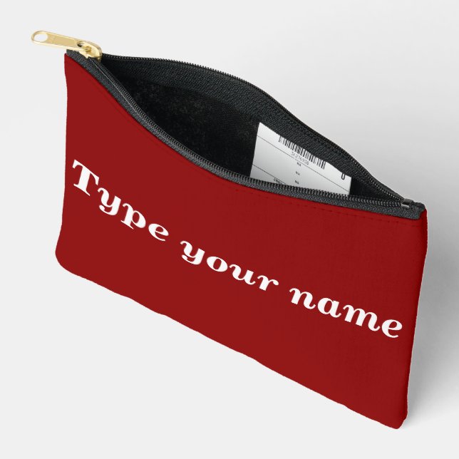Bolsito Accesorio Pequeño Your Name on Red Pouch (Abierto)
