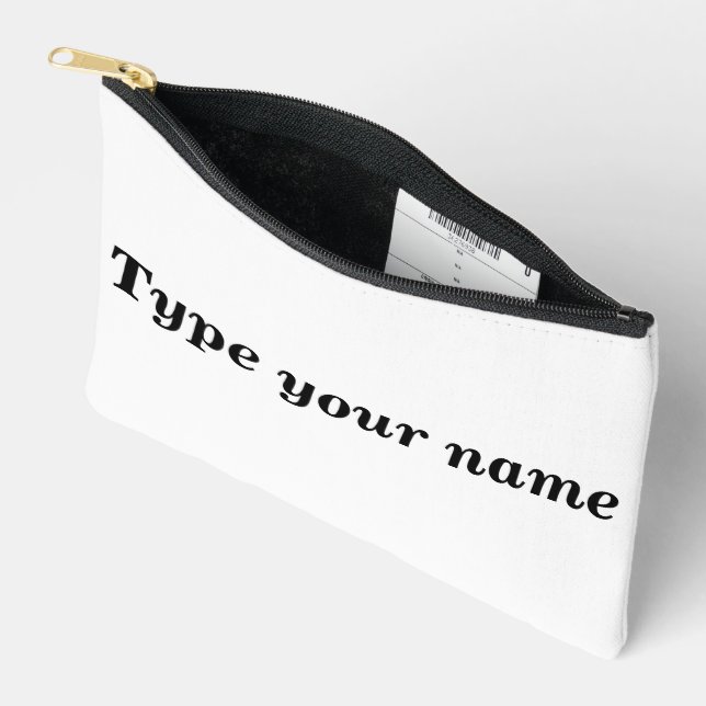Bolsito Accesorio Pequeño Your Name on White Pouch (Abierto)