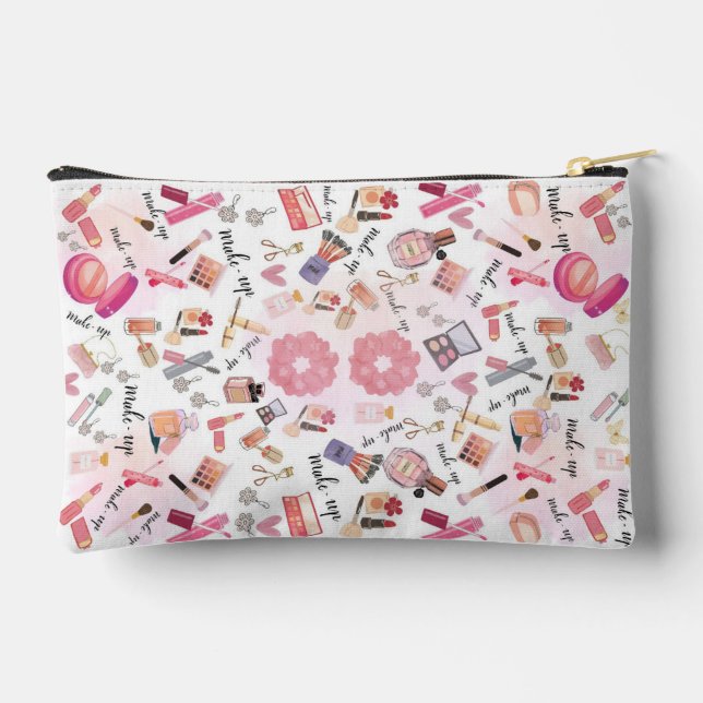 Bolso accesorio con patrón de icono de maquillaje  (Reverso )
