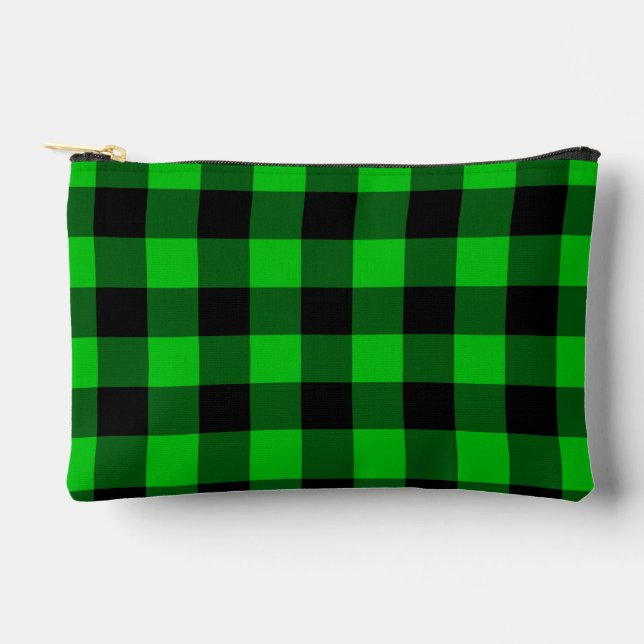 Bolso accesorio de cuadros verdes (Anverso)