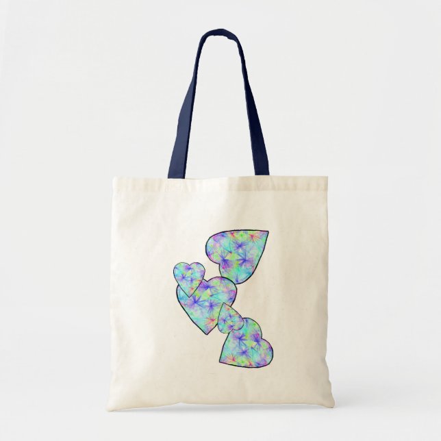 Bolso azul, azul de los corazones (Frente)