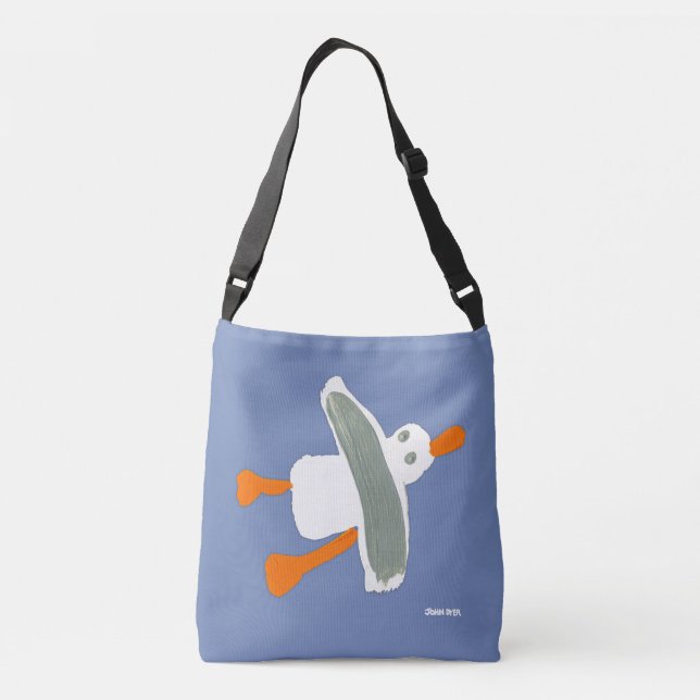 Bolso azul de la gaviota de Cornualles de la playa (Reverso)
