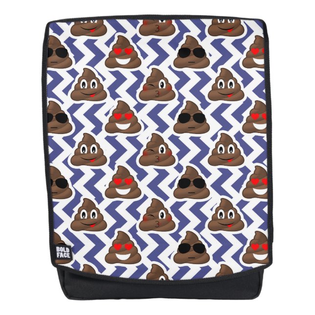 Bolso azul de la mochila del impulso de la emoji (Anverso)