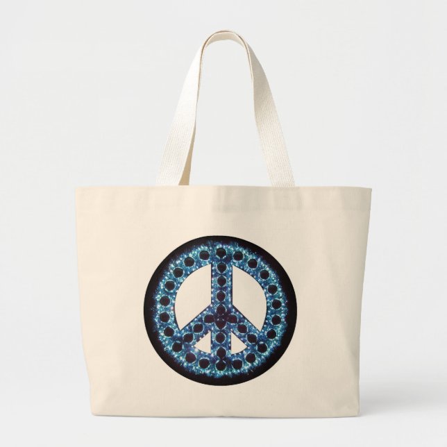 bolso azul del signo de la paz (Frente)