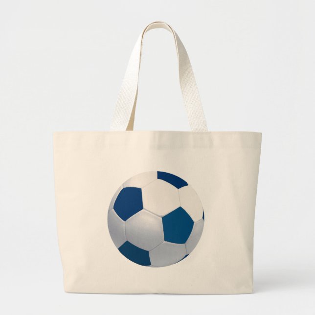 Bolso azul y blanco de la lona del balón de fútbol (Frente)