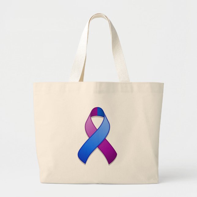 Bolso azul y púrpura de la cinta de la conciencia (Frente)