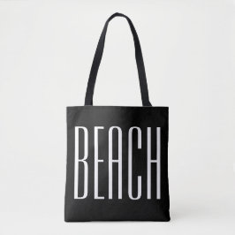 Bolso blanco y negro de la playa