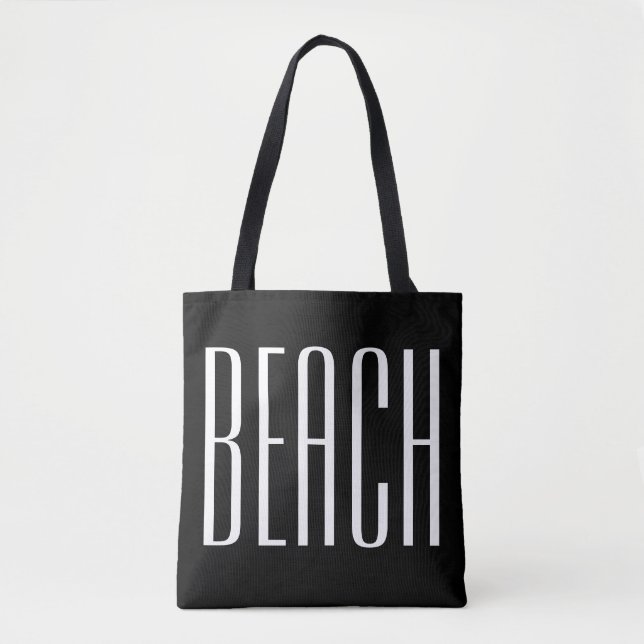 Bolso blanco y negro de la playa (Anverso)