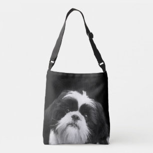 Bolso blanco y negro de Shih Tzu