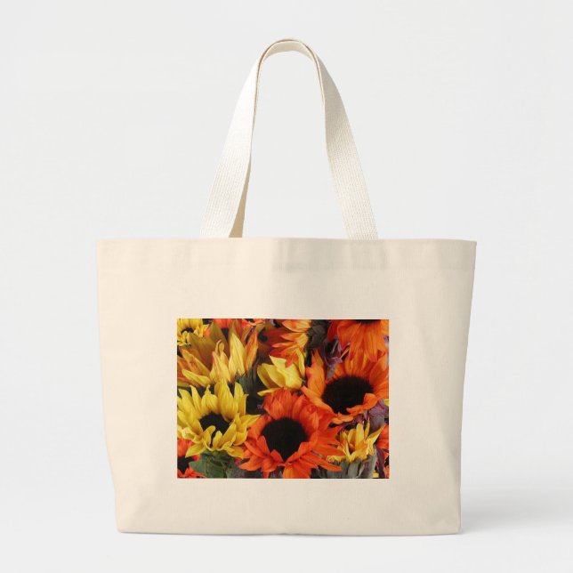 Bolso clásico de la lona con los girasoles (Frente)