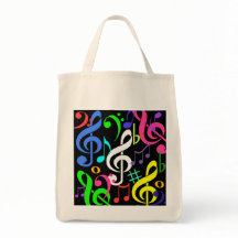 Bolso colorido de las notas musicales