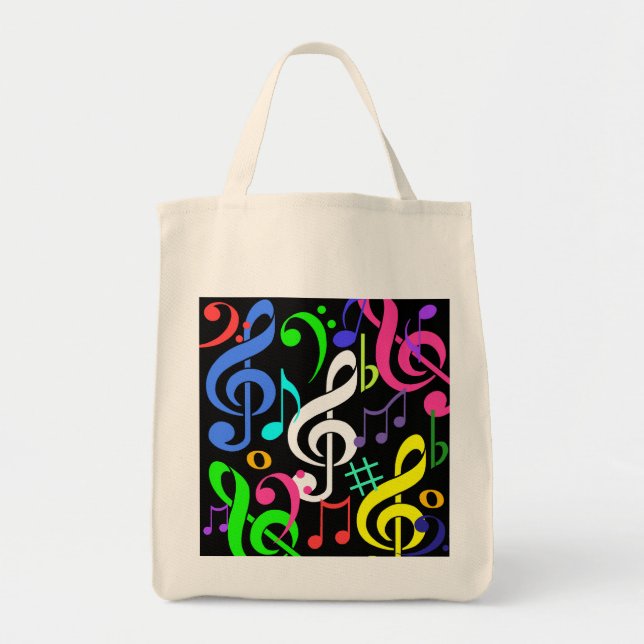 Bolso colorido de las notas musicales (Frente)