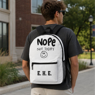 Bolso con iniciales Sarcástico Nope Hoy No Libro